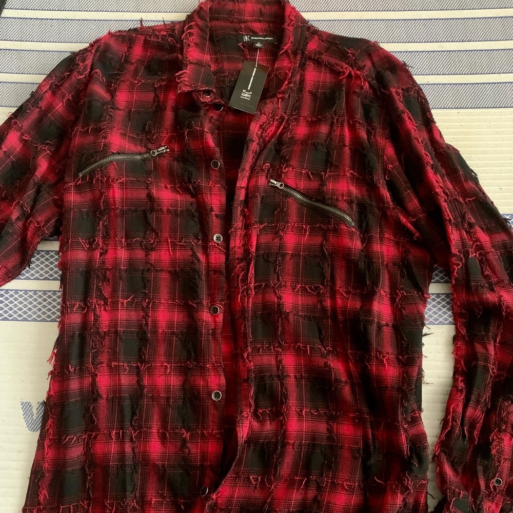 I-N-K international concepts Modern Punk red long sleeve dress shirt.